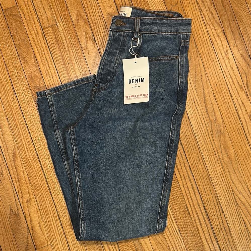 NWT Sezane Brut Sexy Bleu Denim 38